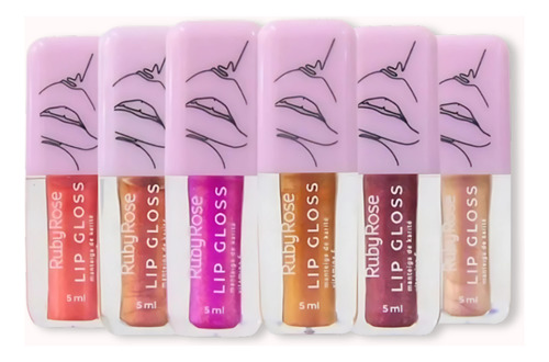 Lip Gloss Com Glitter Brilho Labial Ruby Rose