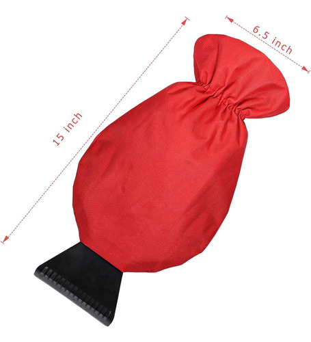 Prevenga Los Rasguños Auto Snow Ice Scraper Mitt Rojo