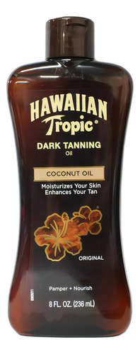 Hawaiian Tropic Aceite De Bronceado Oscuro Original, 8 Onzas