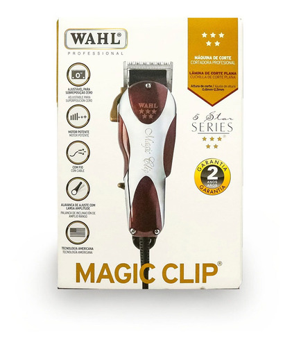 Cortadora de pelo Wahl Professional 5 Star Magic Clip 8451 plata y roja 220V