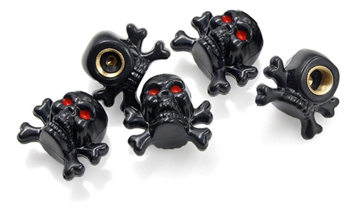 Myospark 5pcs Black Crossbones Skull Head Charm Joyería Rega