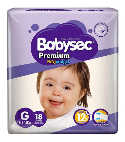 Babysec Premium Pañales De Bebe Flexi Protect Talla G 18 Un