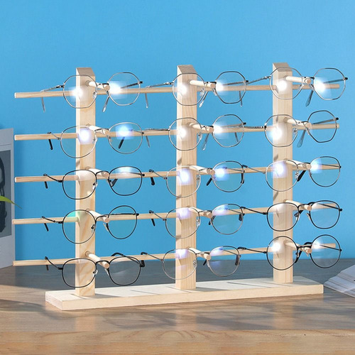 Expositor De Gafas De Sol Con Soporte De Madera Maciza, Orga