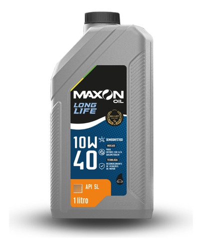 Óleo Semissintético 10w40 Maxon Oil Long Life Api Sl 1 Litro