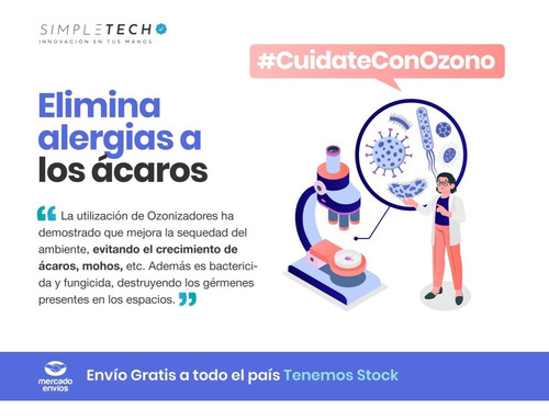 Imagen 9 de 10 de Ozonizador Purificador Sanitizante Portatil Recargable Usb