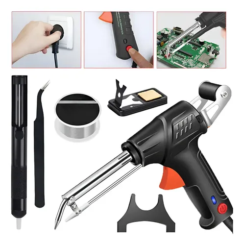 Kit Solda 60w Portátil Com Pistola E Avanço Automático