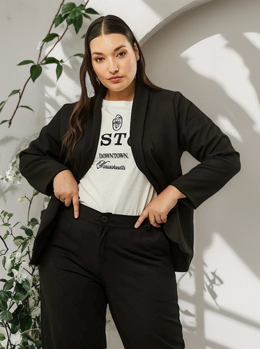 Blazer Sastrero Linea Curvy Para Mujer