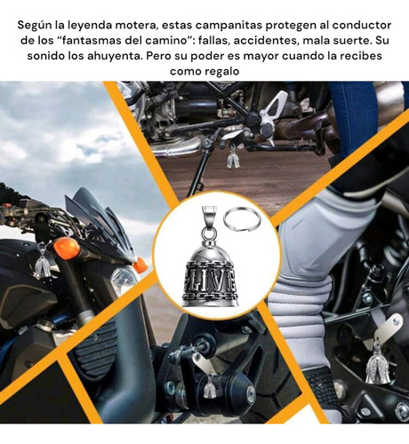 Campanas Moteras Harley Honda Kawasaki Suzuki Regalo Moto Plateado