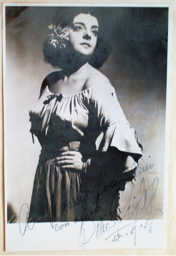 Foto Firmada Autografo Delia Rigal   Cantante Opera 