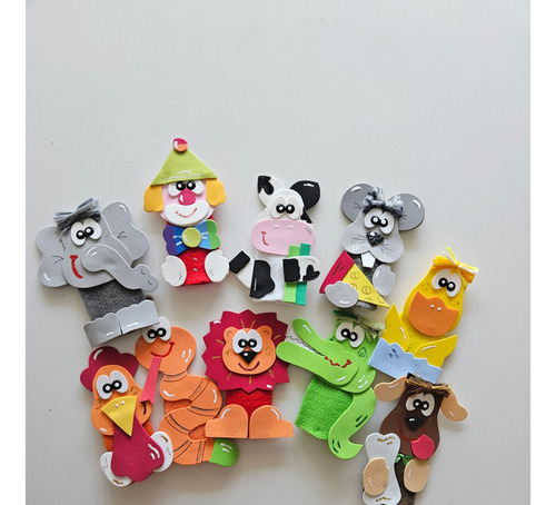 Titeres De Dedo De Animales - Pack Por 10 Unidades - Set 1