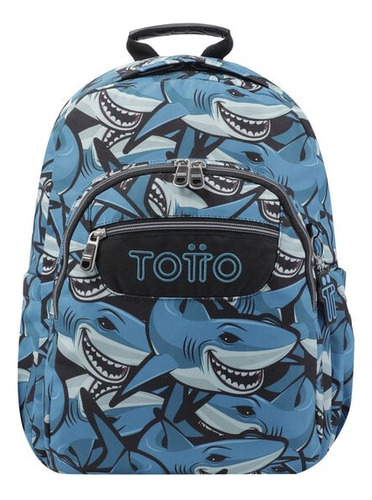 Bolso Morral Escolar Totto Ecole Acuarela Tiburones 6jq