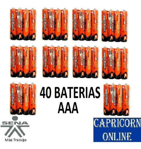 40 Pilas Baterías Aaa 1.5v Extra Heavy Duty