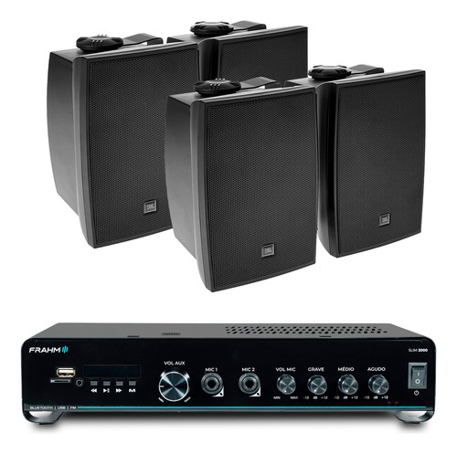 Kit Amplificador Slim 2000 G5 + 4 Caixas C321 Jbl - Preto