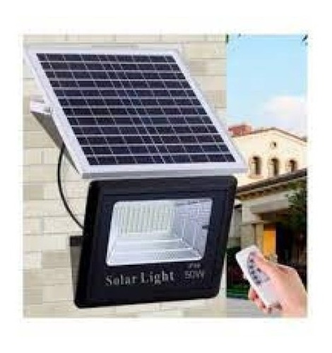 Refletor Solar Led Holofote 50w + Placa Solar Aaatop Cor da carcaça Preto Cor da luz Branco-frio