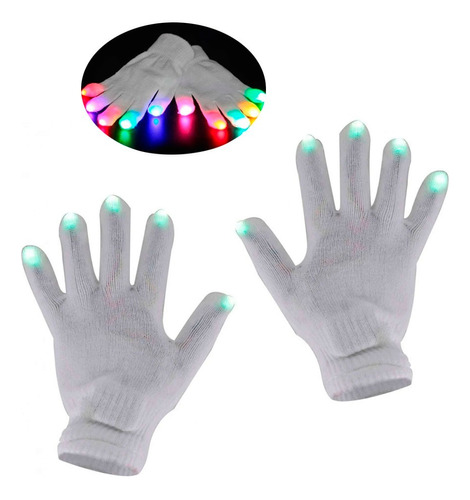 Guantes Luminosos Con Luces Led Cotillón Carnaval Yjo497