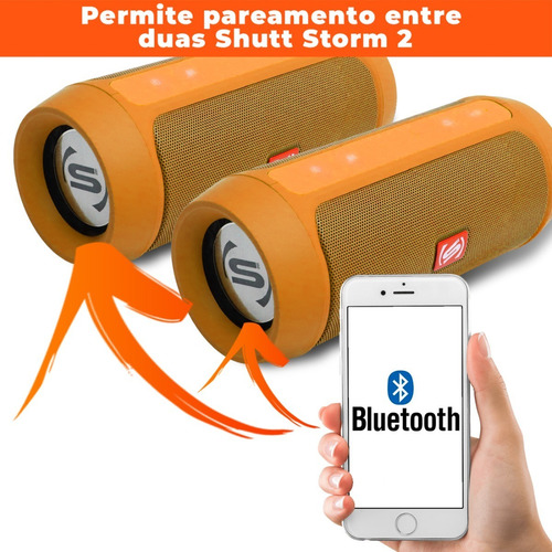 Imagem 3 de 5 de Caixa De Som Bluetooth Potente Portátil Shutt Storm 2