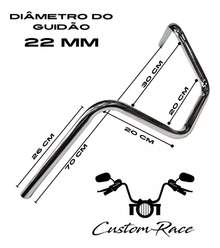 GUIDÃO INTRUDER 125 CROMADO GVS - FM MOTOS