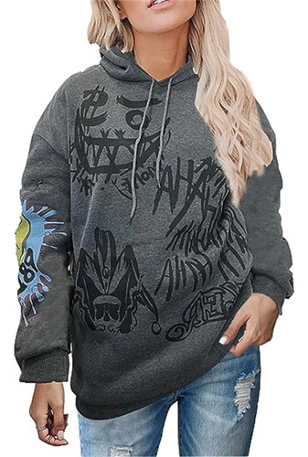 Sudadera Marea Graffiti Printing Plus Terciopelo Moda Corean