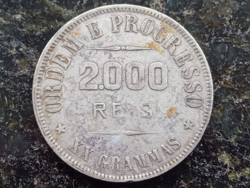 Moeda Antiga 2000 Réis Ano 1906 - Prata - Al4 (Usado)