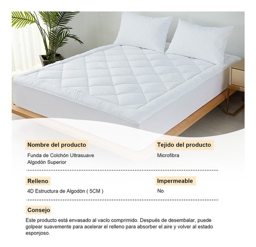 Funda De Colchón Súper Suave 4d Algodón 600hilos Matrimonial