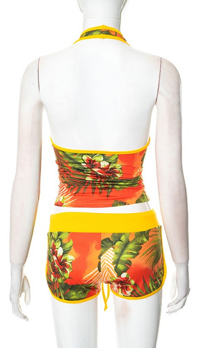 Conjunto De Pantalones Cortos De Verano Con Estampado Floral