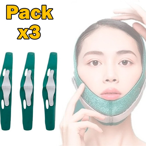 Pack X3 Faja Mentonera Papada Modelador Facial Mejillas