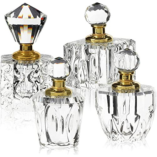 Juego De 4 Botellas De Perfume De Cristal 4 Diseños Ú...