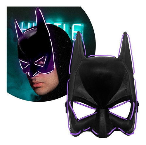 Mascara Batman Led Morado Disfraz Halloween Antifaz C/pilas | Meses sin  intereses