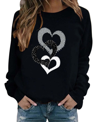 Camiseta Casual Negocio Para Mujer Dia San Valentin Amor