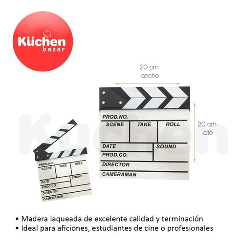 Imagen 2 de 10 de Pizarra Director Estudiante Cine Rodaje Deco Kuchen