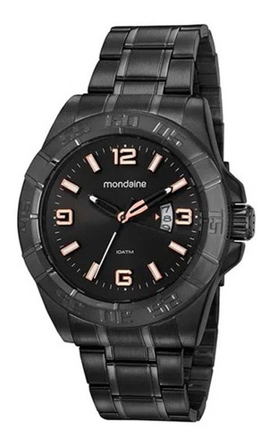 Relógio Mondaine Masculino Analógico Preto Prova D´água