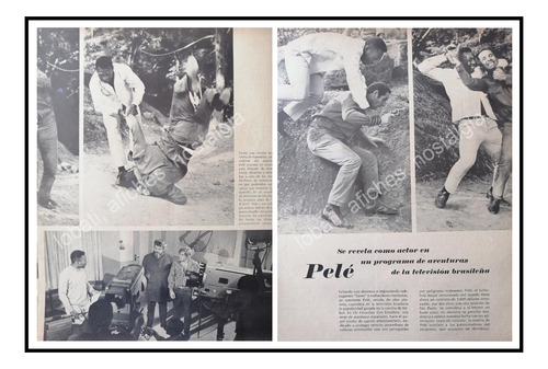 Cartel Vintage Nota De Prensa. Pele Debuta Como Actor 1969 /