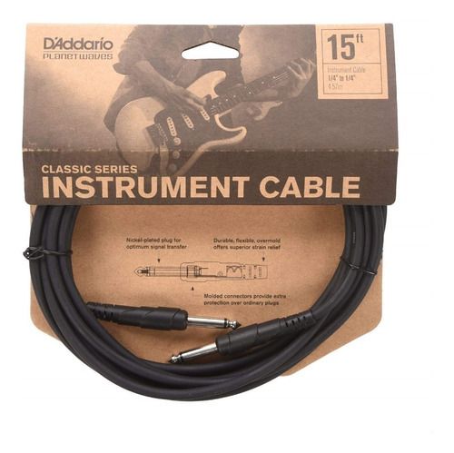 Daddario Pw-cgt-15 Cable Instrumento Guitarra Bajo 4.5 Mts