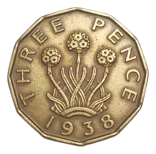 Gran Bretaña 3 Pence 1938 - Km#849 - George Vl