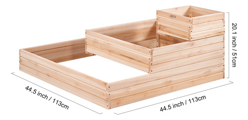 Vevor Cama De Jardín De Madera 44.5 X 44.5 X 20.1 PuLG