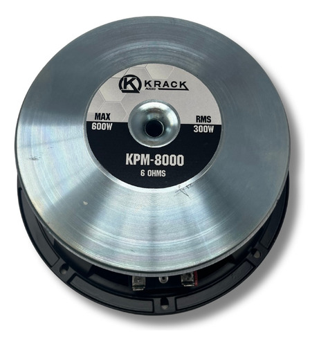 Bocina Tipo Medio Rango Krack Audio Kpm-8000 (2) Para Carro/camioneta Color Amarillo Negro 8 X 8 X 8 X 2 Unidades