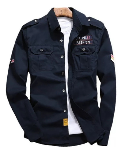 Camisas Para Hombre, Camisa Militar De Algodón, Chamarra Cas