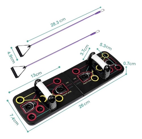 Tablero De Flexiones Multifuncional + Ligas De Resistencia