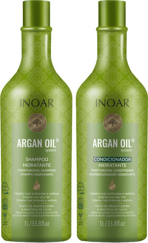 Kit Inoar Argan Oil Hidratação Shampoo Condicionador 1 Litro