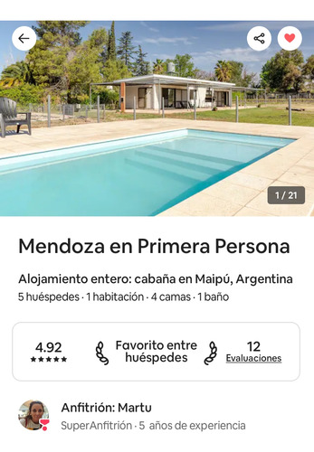 Alq. Temporal Cabaña V. Panorámica Viñedos Piscina Mendoza
