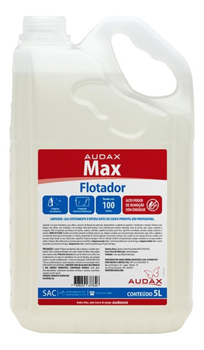 Limpador Flotador Audax Max 5 L Limpeza Pesada Limpa Tudo