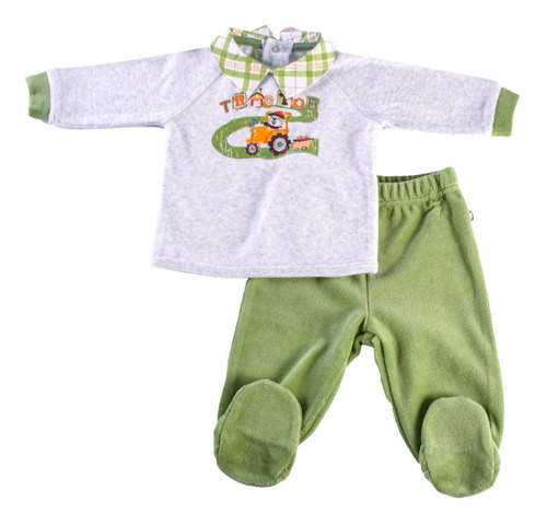 Conjunto Plush Bebé Niño Verde Pillin