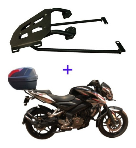 Parrilla Para Moto Pulsar Ns 200 Con Cajuela 48lt Dos Cascos