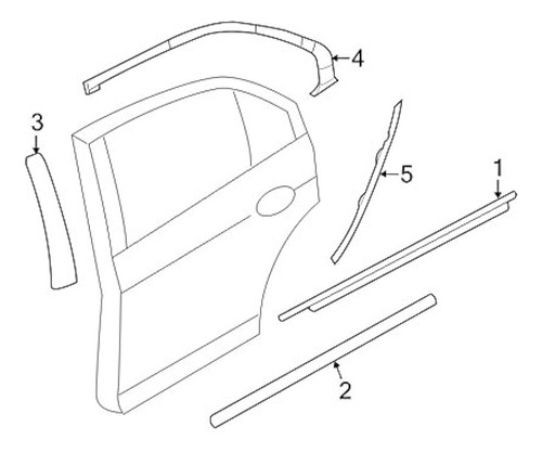 Moldura De Puerta Trasera Rh Fusion Original