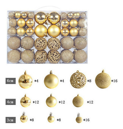 Xj Set De 100 Esferas De Decoración Navideña De Estilo Mixto