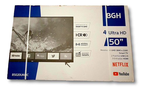 Televisor Led Bgh 50  B5020uk6ic Uhd 4k Smart Tv Hdr Wifi