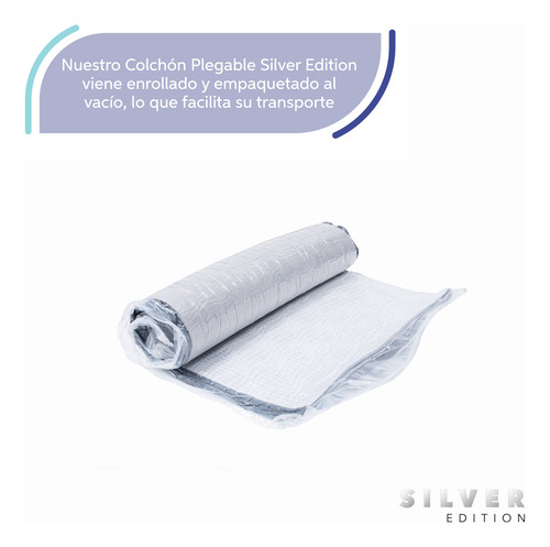 Colchón King Plegable Silver Edition + Sábanas + Almohadas Blanco