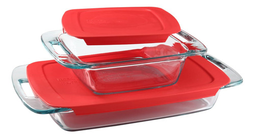 Pyrex Easy Grab Juego De 2 Recipientes Para Hornear De Vidri