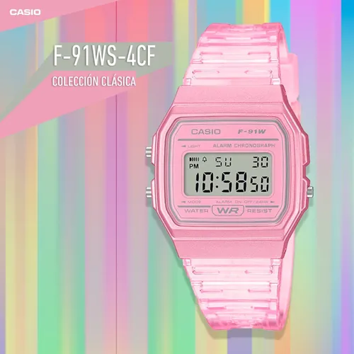 Reloj casio rosa transparente hotsell