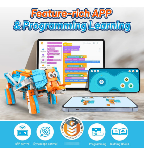 Kit Robot Stem 10 En 1 Con App, Control Remoto Y Bloques Pro